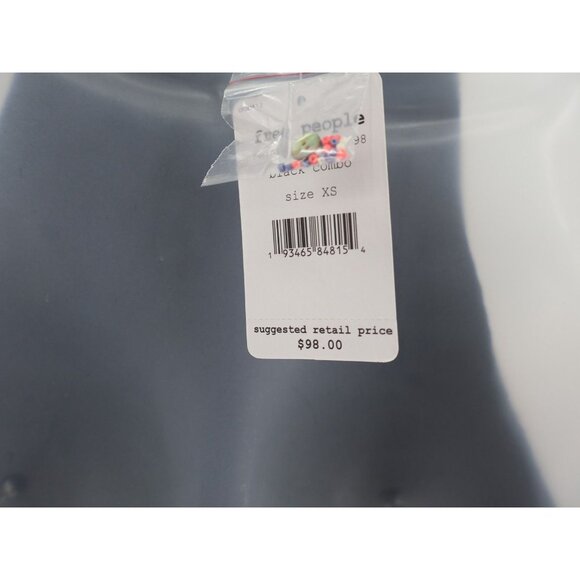 Free People Goa Embroidered Crop Top Black Size XS Tie Back Boho Halter Beaded - Picture 6 of 12